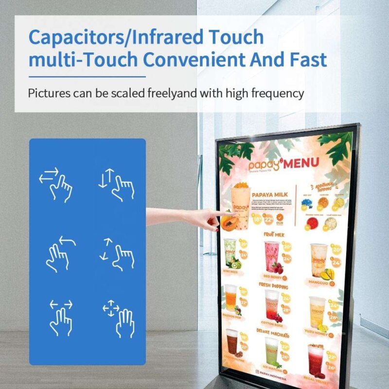 75 inch Indoor LCD 4K UHD Floor Stand Digital Signage | FUNTEK